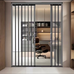 折叠门隔断门厨房开燃气卫生间推拉隐形门亚克力水晶板免打孔移门