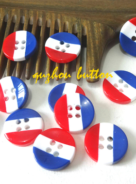 新款红白蓝色法式浪漫衬衫体恤衫线衫针织衫纽扣12mm~21mm15/18mm