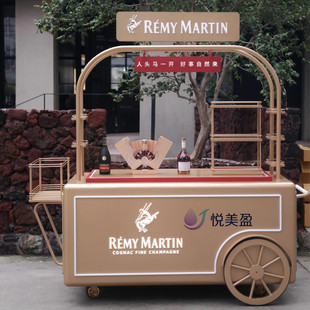 新品定制酒庄高档移动酒水车活动宣传促销商用婚礼冰淇淋售卖推车