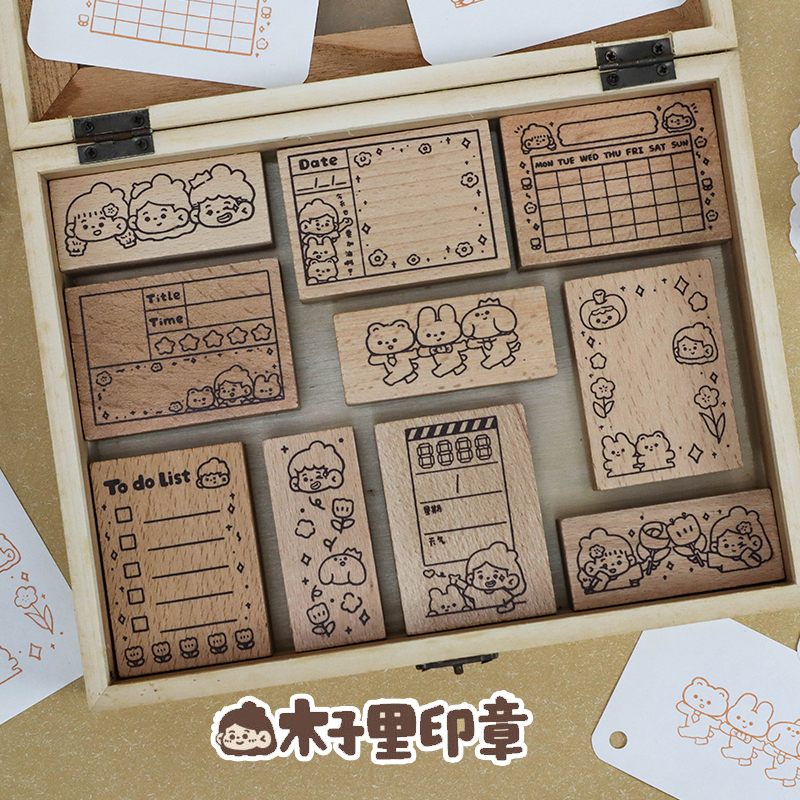 高山文创手账印章可爱卡通