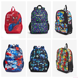 英国NEXT正品 男童大男孩蜘蛛侠 超音鼠 迷你世界卡通双肩包 背包