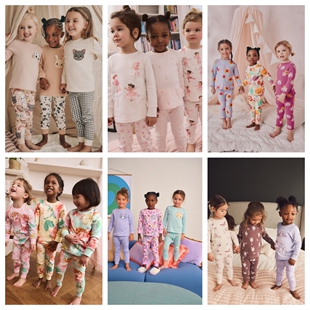 英国NEXT童装 25秋新女童女宝宝猫咪兔子卡通长袖纯棉居家服 睡衣