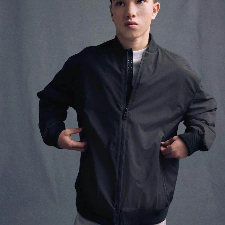 英国NEXT亲子装 25春新男童大男孩黑色防风学院风飞行员夹克外套