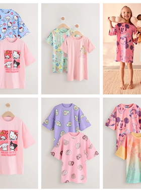 英国NEXT童装  26秋新女童大女孩Hello Kitty公主卡通居家服 睡裙