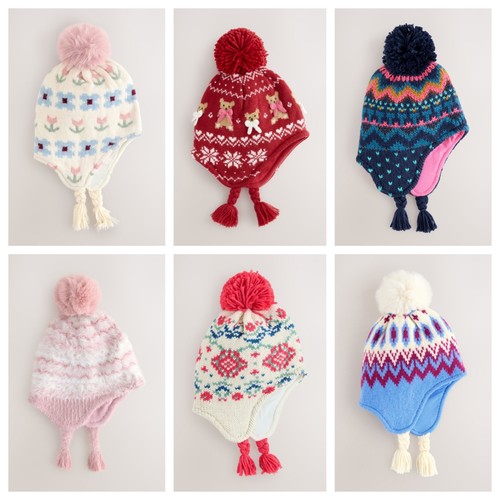 NEXT费尔岛印花毛球装饰飞行帽