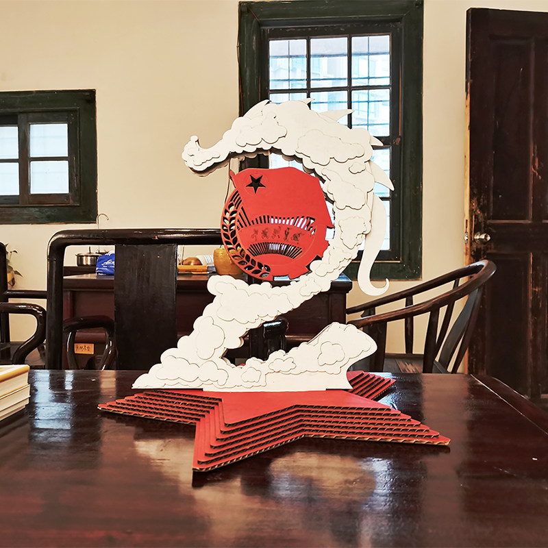 创意共青团团徽祥云周年纪念领导长辈送礼办公室桌面摆件家居饰品