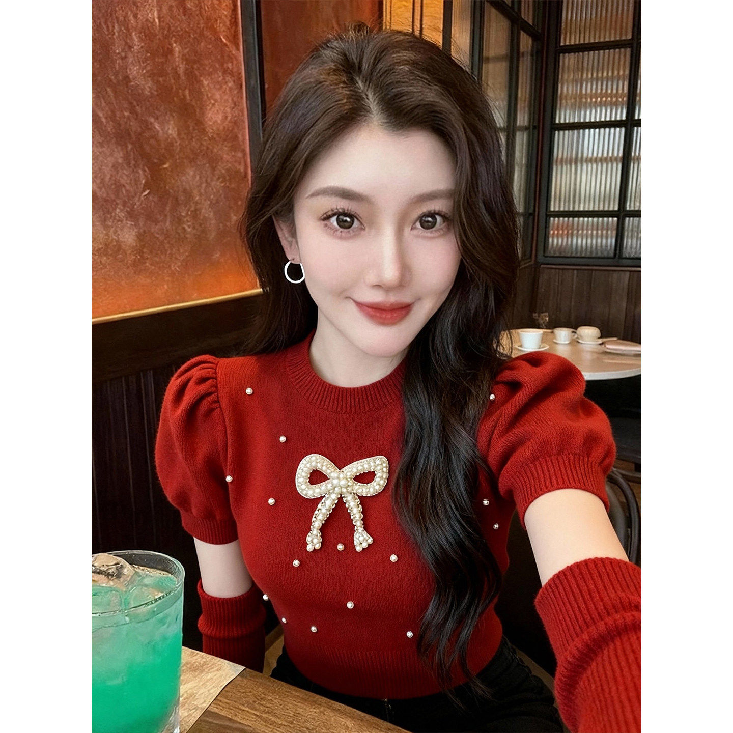 圣诞节氛围感穿搭蝴蝶结红色毛衣女2025秋冬新款高级感辣妹针织衫,女装/女士精品,羊绒衫,淘宝优惠券,粉丝福利购,淘宝优惠卷