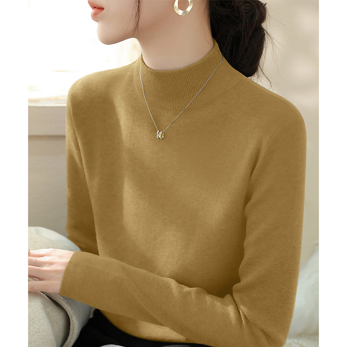 春季时尚新款内搭高级感针织打底衫修身长袖半高领毛衣女装上衣,个性定制/设计服务/DIY,棉服工装,淘宝优惠券,粉丝福利购,淘宝优惠卷