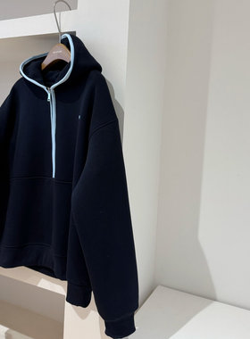 NOATAON 少年感藏青|连帽套头加绒加厚保暖休闲卫衣上衣显瘦C336