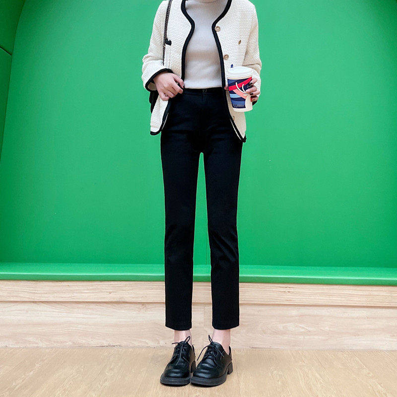 小直筒裤女九分2025秋冬新款高腰显瘦厚款薄绒休闲百搭烟管西装裤,个性定制/设计服务/DIY,棉服工装,淘宝优惠券,粉丝福利购,淘宝优惠卷