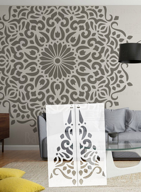 160cm-240cm镂空背景墙壁画手绘模具墙面彩绘大型巨型曼陀罗 S241