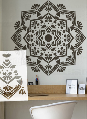 70cm-110cmDIY工具装饰镂空背景墙喷漆手绘模具墙面画曼陀罗 S165