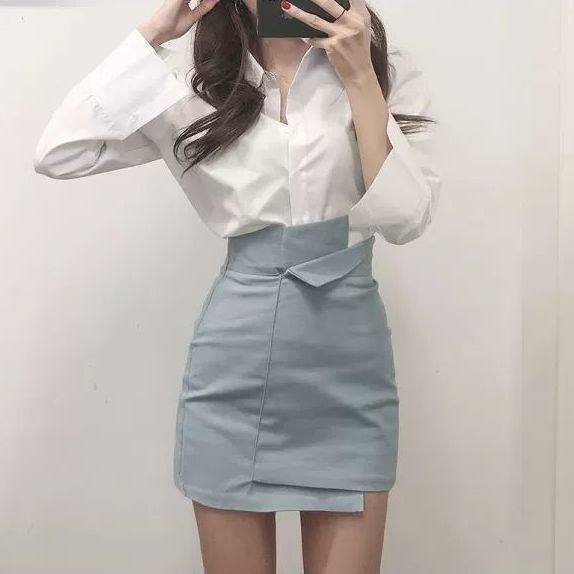 不规则短裙女春季2025新款韩版包臀半身裙高腰修身显瘦包裙一步裙
