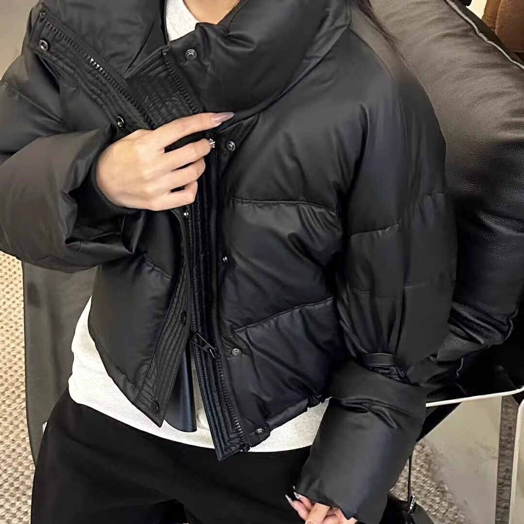 现货折扣一短款柔软防水羽绒服显瘦立领保暖白鸭绒羽绒衣女80898