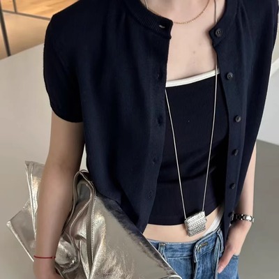 韩国2025秋季新款短袖针织两件套