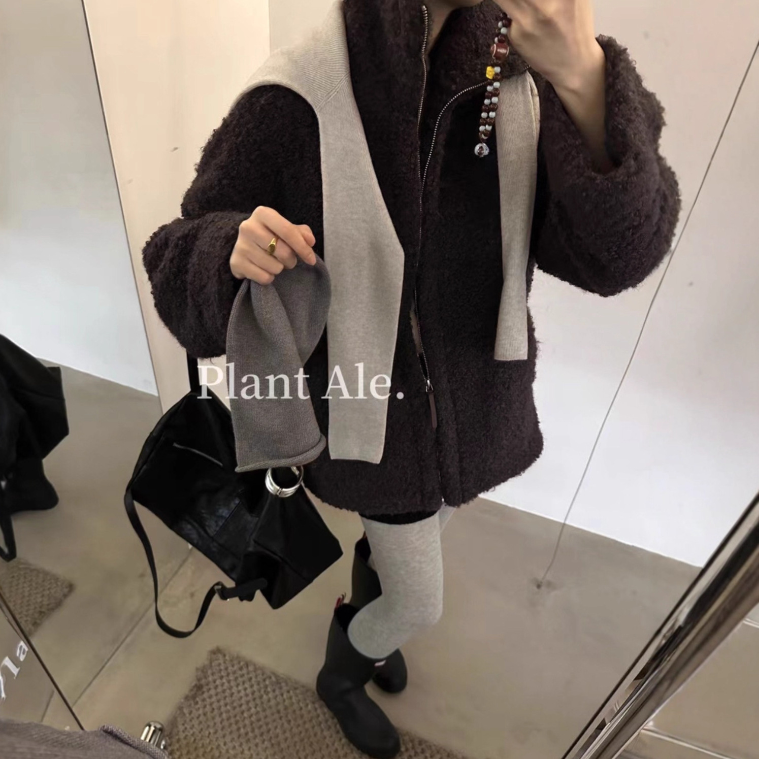 羊羔毛立领毛绒外套~宽松加厚