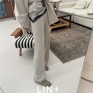 4.4%绵羊毛 松弛慵懒直筒坑条阔腿休闲裤 DH015 LIN 26年早春款