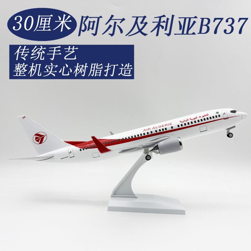 30CM阿尔及利亚73-7仿真飞机模型树脂实心摆件航模带起落架无灯