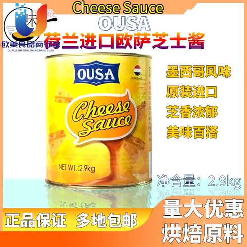 荷兰进口欧萨芝士酱2.9KG墨西哥风味切达奶酪酱黄车打奶酪酱商用