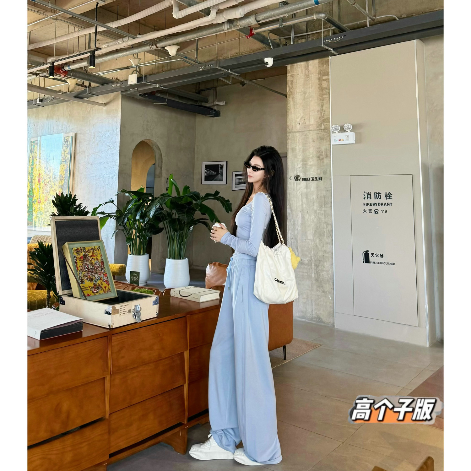 猫猫家高个子穿搭春夏懒人穿搭松弛感修身打底阔腿裤垂垂套装韩系