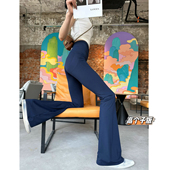 女高腰显瘦提臀裸感健身裤 瑜伽喇叭裤 秋冬露丝同款 猫猫家加长女裤