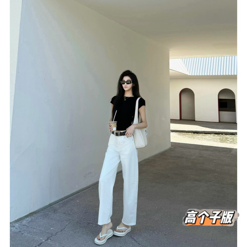 阔腿九分薄牛仔夏季加长九分裤