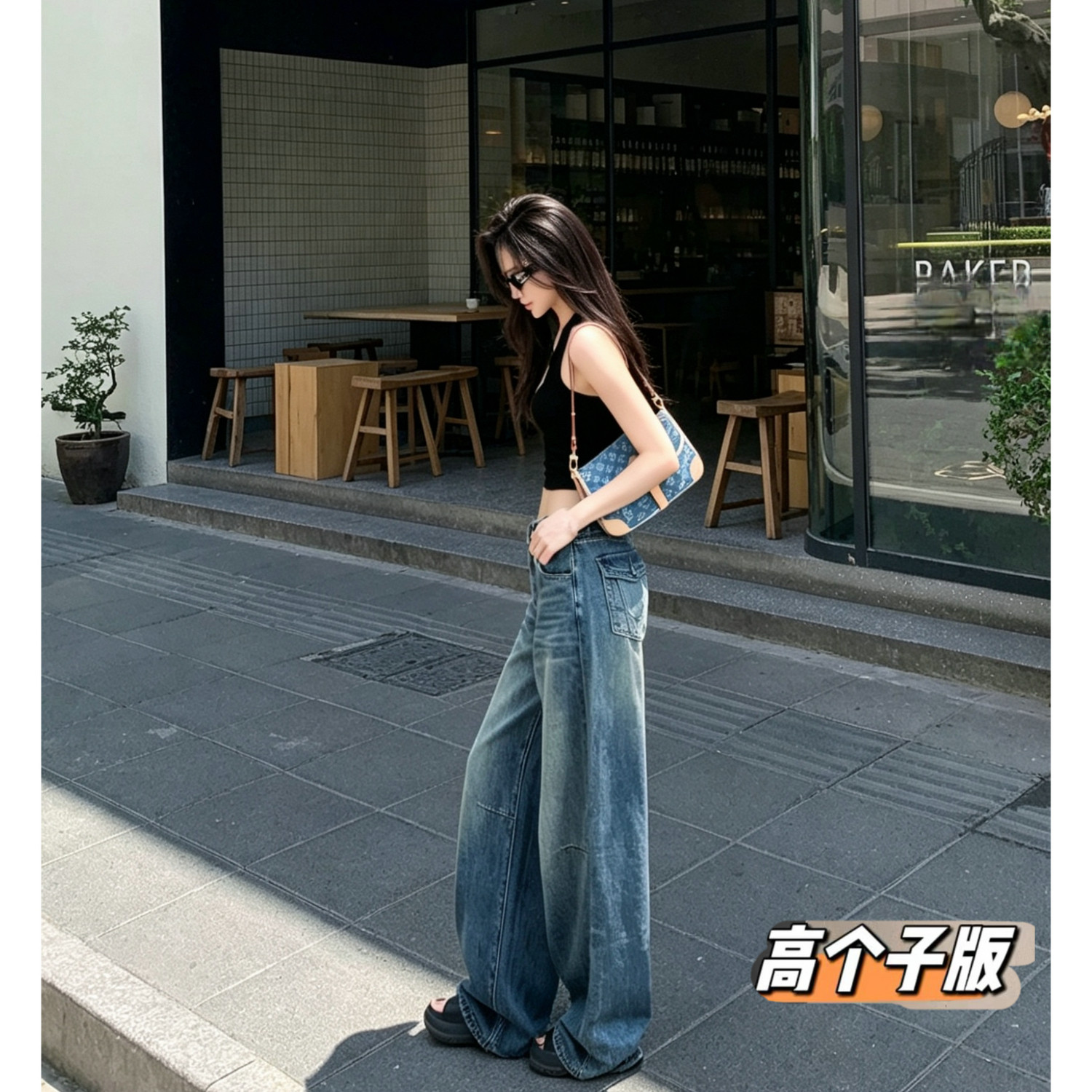 弯刀长裤薄牛仔夏季高个子图片