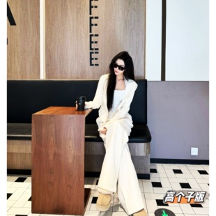 猫猫家加长套装 两件套 高个子穿搭女春夏果冻空气层连帽卫衣阔腿裤