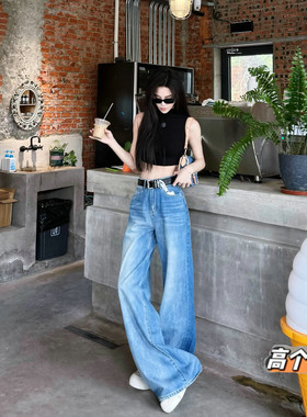 阔腿长裤薄牛仔春夏加长女裤