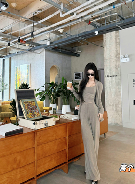 猫猫家春夏高个子早春慵懒风韩系穿搭三件套女装新款上衣搭配裤子