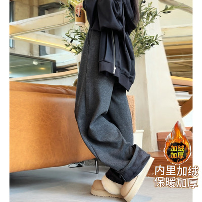 高腰原创猫猫家长裤加长女裤