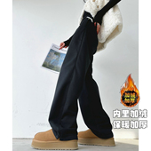 猫猫家加长女裤 潮 卫裤 秋冬加绒加厚运动裤 女休闲宽松阔腿直筒窄版