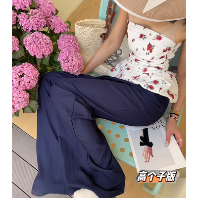 高腰原创猫猫家长裤加长女裤