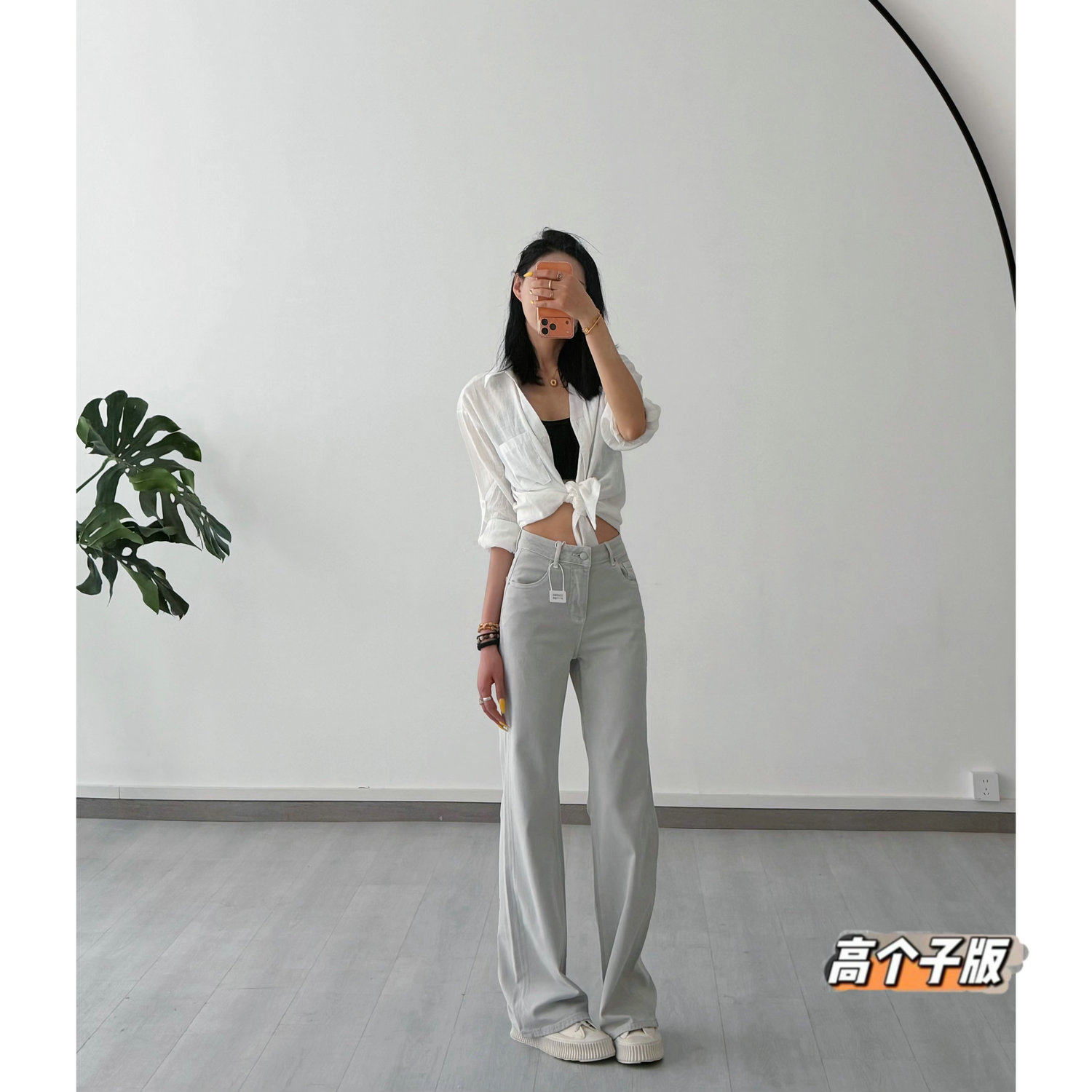 猫猫家加长女裤春夏莱赛尔微喇薄牛仔裤女修身显瘦垂感马蹄喇叭裤