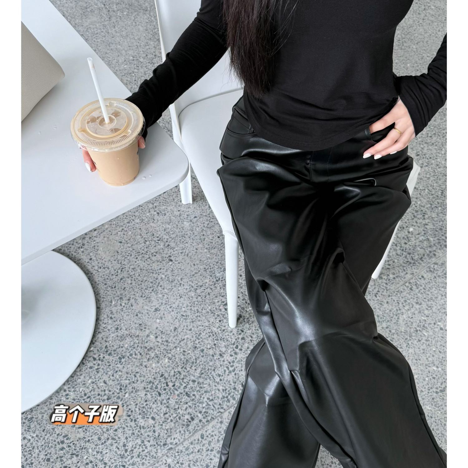 猫猫家加长女裤秋冬暗黑风直筒工装长裤休闲显瘦黑色阔腿pu皮裤潮,女装/女士精品,休闲裤,淘宝优惠券,粉丝福利购,淘宝优惠卷