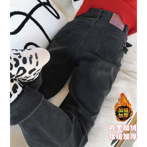 直筒长裤厚牛仔秋冬加长女裤
