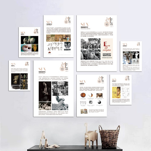 性文化历史演变私密挂画 现代医美美容院装饰画妇产科月子馆墙画