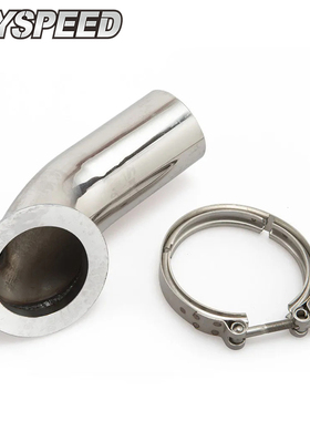 改装Holset HY35 HX HE351涡轮增压器头段90° 4”卡箍转接排气管