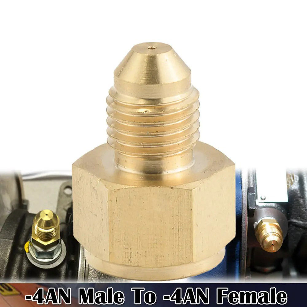 汽车改装适用于Garrett涡轮增压器黄铜接头AN4转AN4带0.035节流孔 - 实物图