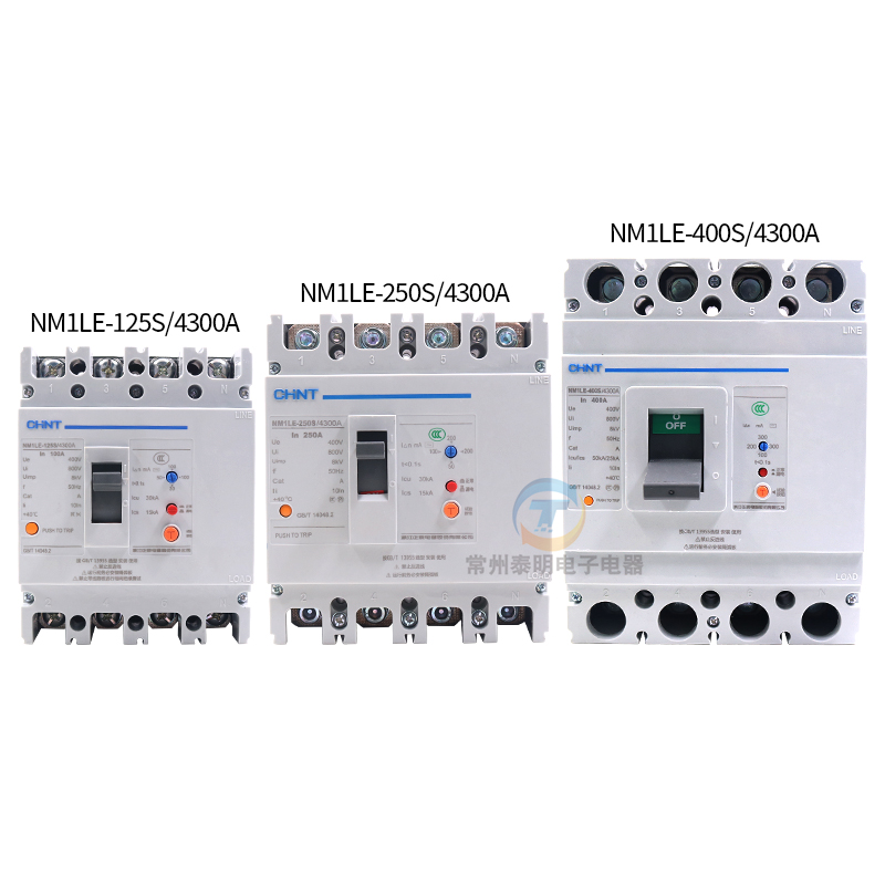 正泰NM1LE塑壳漏电保护断路器63A100A250A400A4P三相四线380V空开