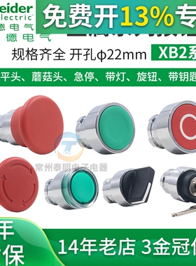 施耐德急停带灯旋钮钥匙蘑菇头锁平头点动按钮头部ZB2BA3C 4C 5C