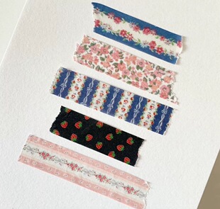 分装胶带 韩国popo factory复古花卉碎花草莓盐系手帐胶带分装