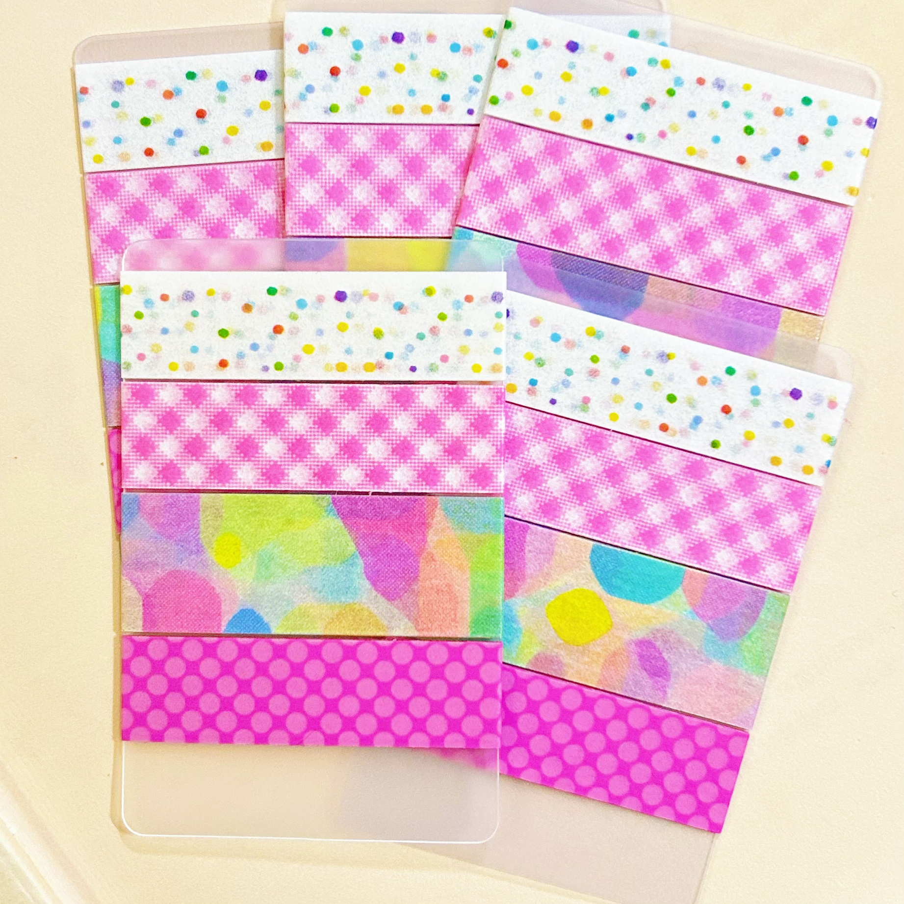 分装胶带 | 粉色波点色块格纹格子基础手账胶带墨轩胶带分装A17