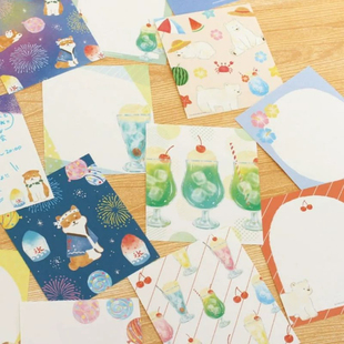 分装便签 古川纸工便签信纸可爱小动物冰淇淋苏打便笺手账素材