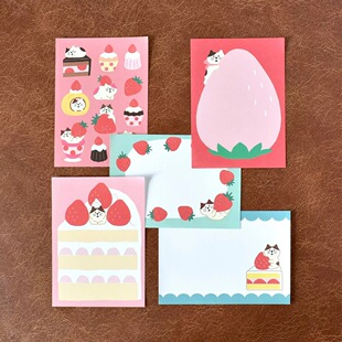 分装便签 日本PAPIER PLATZ草莓寿司面包咖啡甜点便签本便签分装