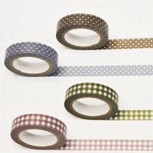 分装胶带 日本仓敷意匠和纸胶带格子水玉波点拼贴素材胶带分装