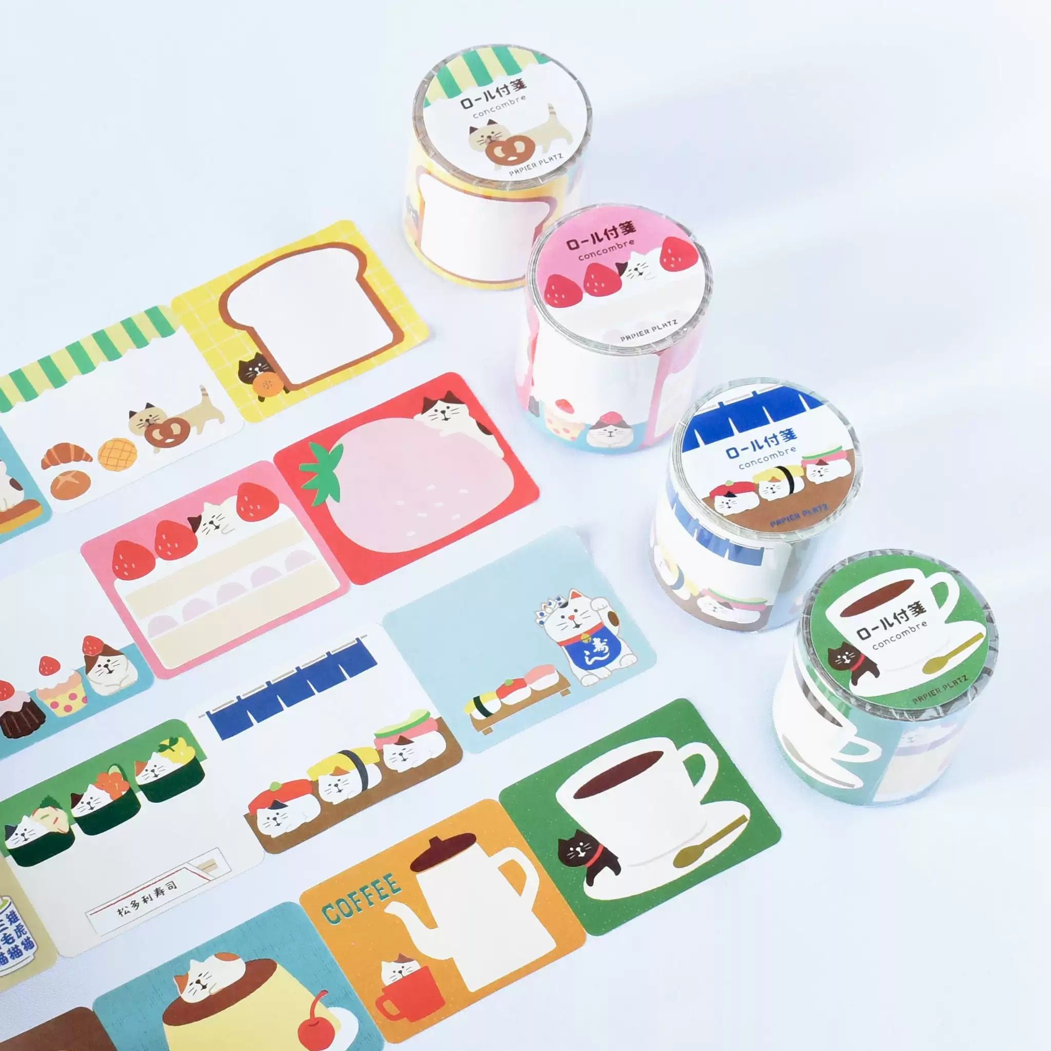 分装便签卷 日本papier platz便签卷 咖啡面包草莓蛋糕便签分装 - 实物图
