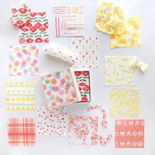 分装便签 古川纸工冷暖色水彩小箱便签 手帐素材便签分装