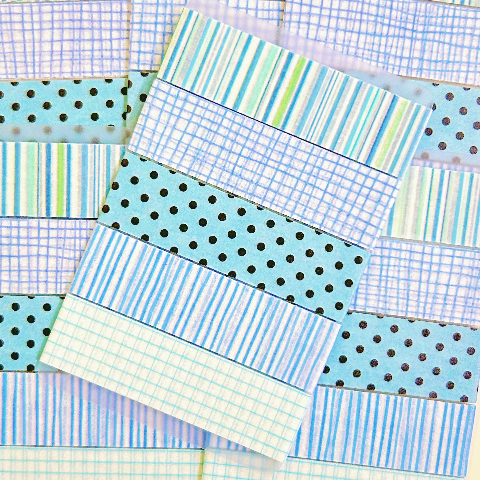 分装胶带 | 格子条纹波点方格桌布基础手账胶带墨轩胶带分装