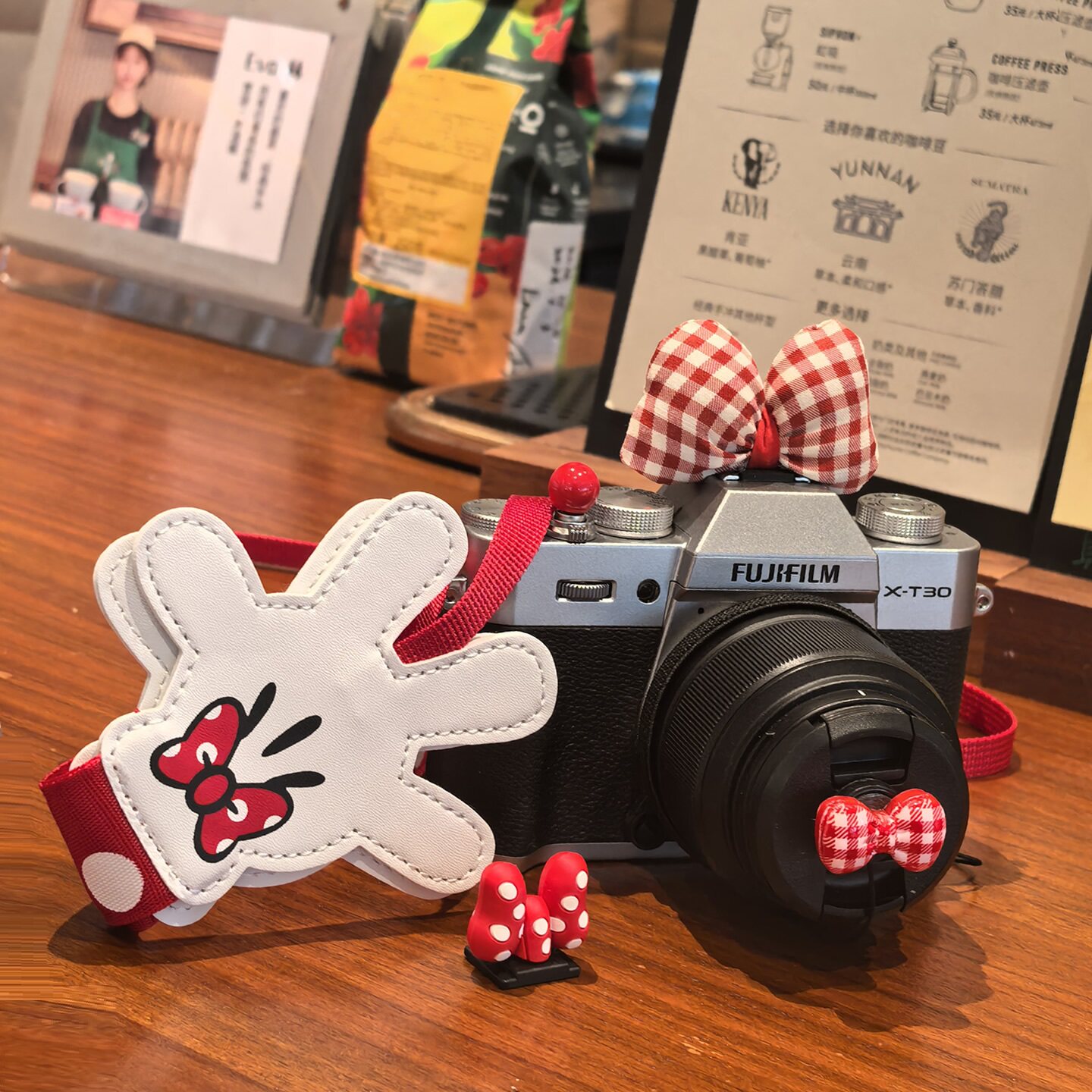 相机肩带镜头盖防丢绳可爱个性卡通 手掌快门按钮适用富士佳能R50